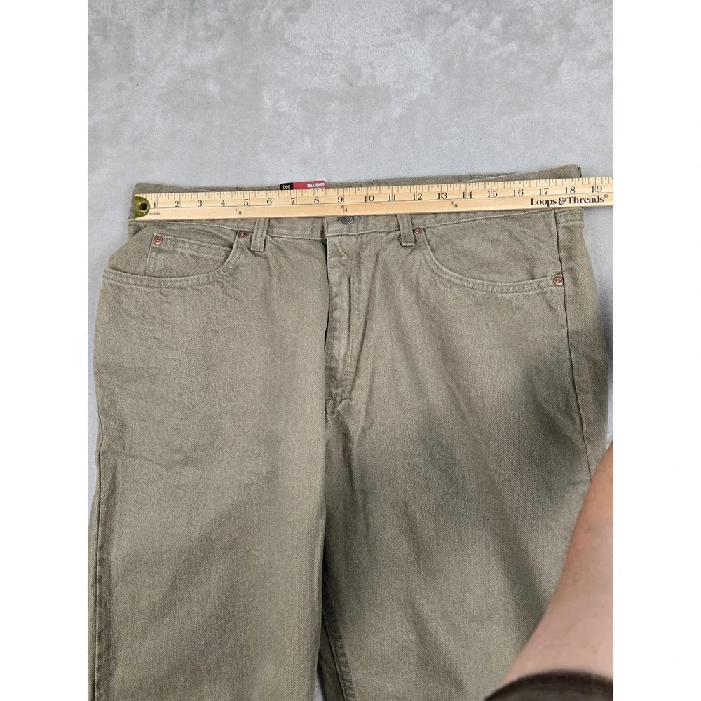 Lee Jeans Mens 38x32 Brown Relaxed Fit Straight Leg Cotton Denim 2055514